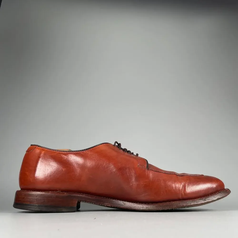 Allen Edmonds Delray Men's 9.5 D Chili Brown Leather Split Toe Dress Shoe Casual